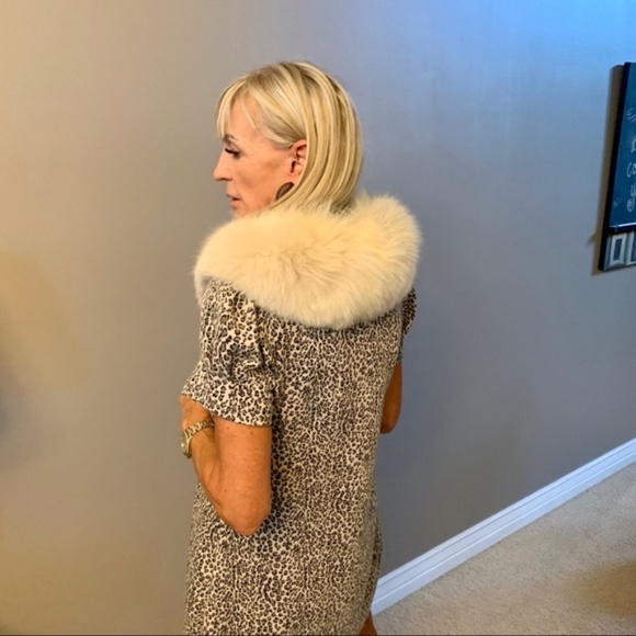 Authentic white fox fur collar wrap scarf style - Picture 6 of 9